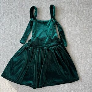 Mila & Rose Green Velvet Kids  Jumper Dress Pinafore
